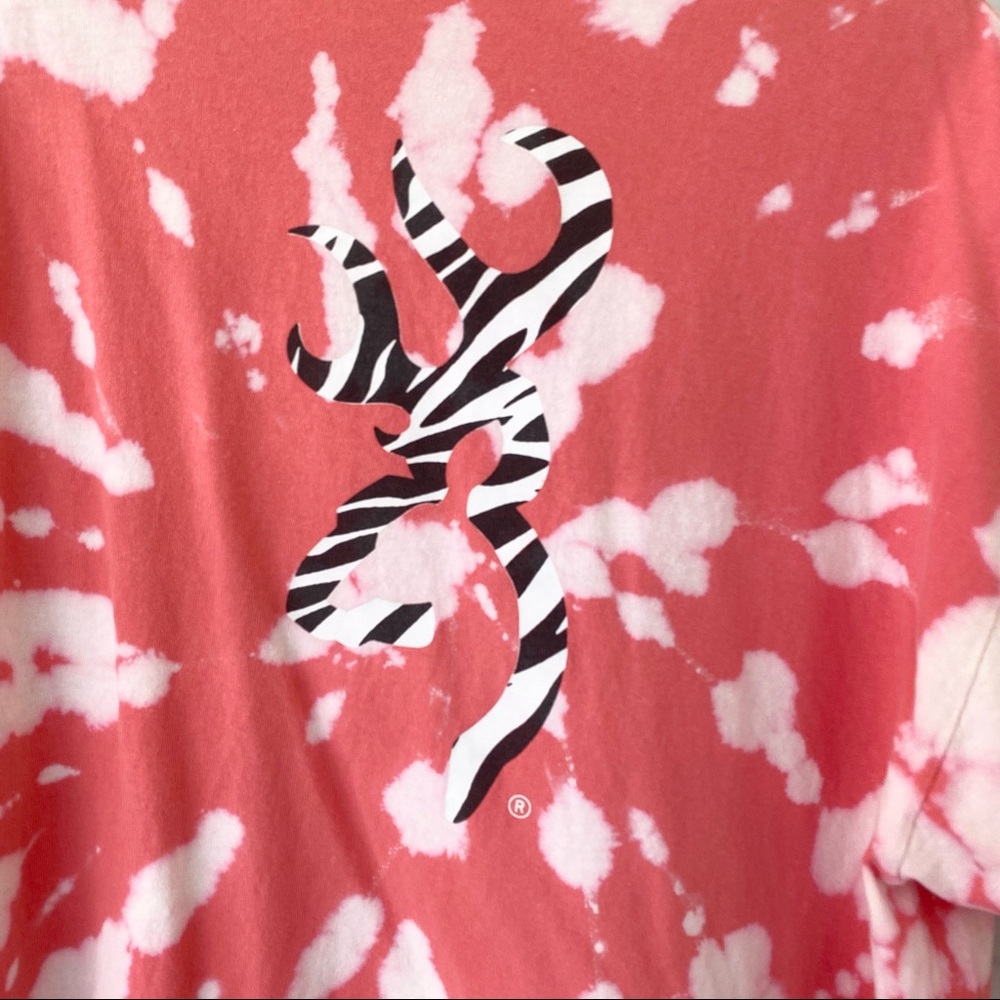 Browning Zebra Print Plus Size Custom Bleached Gr… - image 6